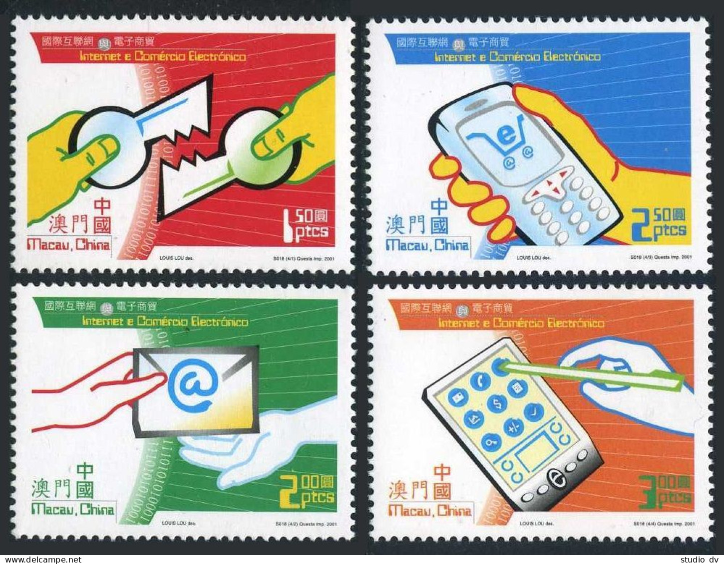 Macao 1062-1065,MNH. Internet & E-Commerce, 2001. Keys, Computer, Envelope. - Nuevos