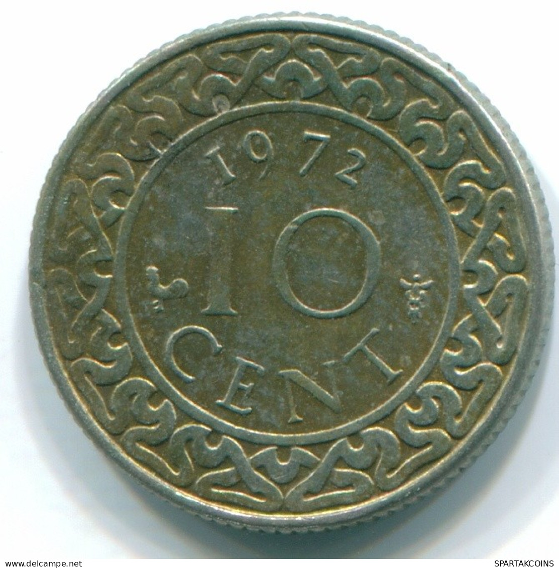 10 CENTS 1972 SURINAME NEERLANDÉS NETHERLANDS Nickel Colonial Moneda #S13280.E.A - Surinam 1975 - ...