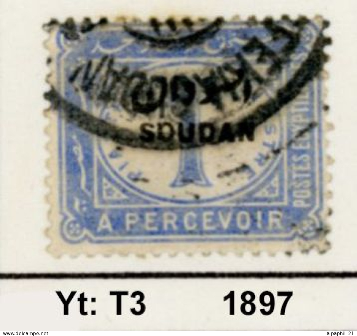 Sudan, Numeral Stamps, Overprinted "SOUDAN" Nr. T3 - Sudan (1954-...)