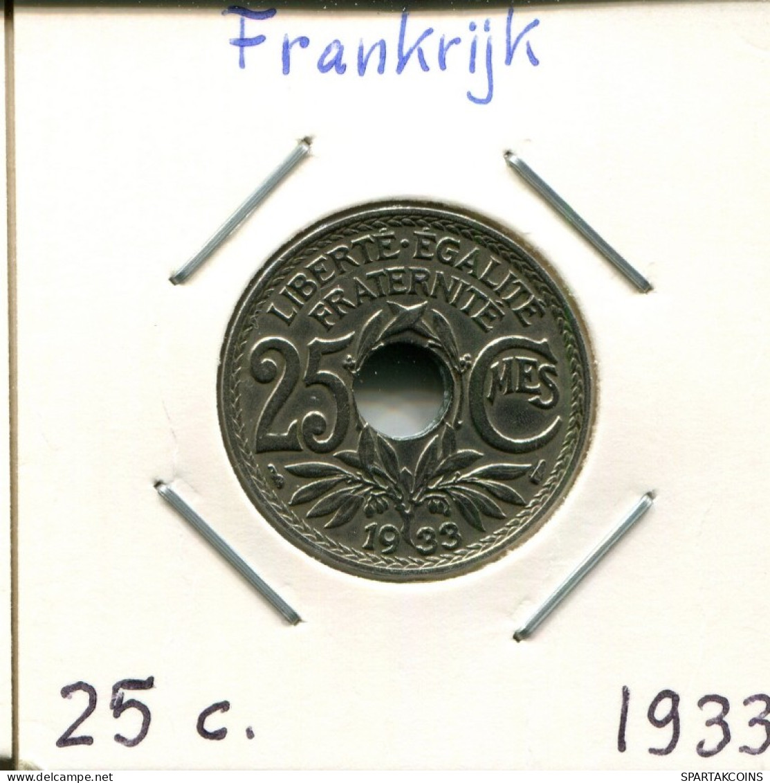 25 CENTIMES 1933 FRANCIA FRANCE Moneda #AM211.E.A - 25 Centimes