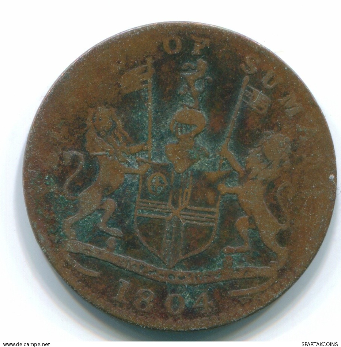 1 KEPING 1804 SUMATRA BRITISH EAST INDIES Copper Koloniale Münze #S11776.D.A - Inde