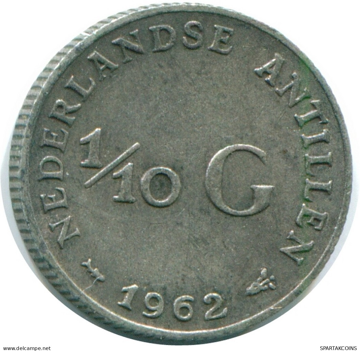 1/10 GULDEN 1962 ANTILLES NÉERLANDAISES ARGENT Colonial Pièce #NL12422.3.F.A - Netherlands Antilles