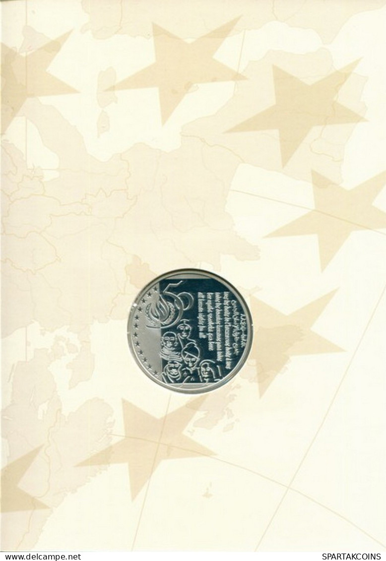 BÉLGICA 5 ECU 50TH ANNIVERSARY - HUMAN DECLARATION 1998 PLATA #SET1068.7.E.A - Other & Unclassified