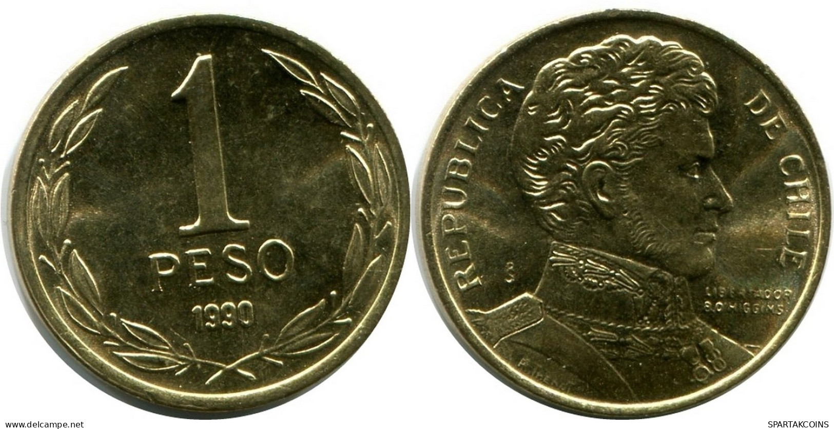 1 PESO 1990 CHILE UNC Münze #M10061.D.A - Chile