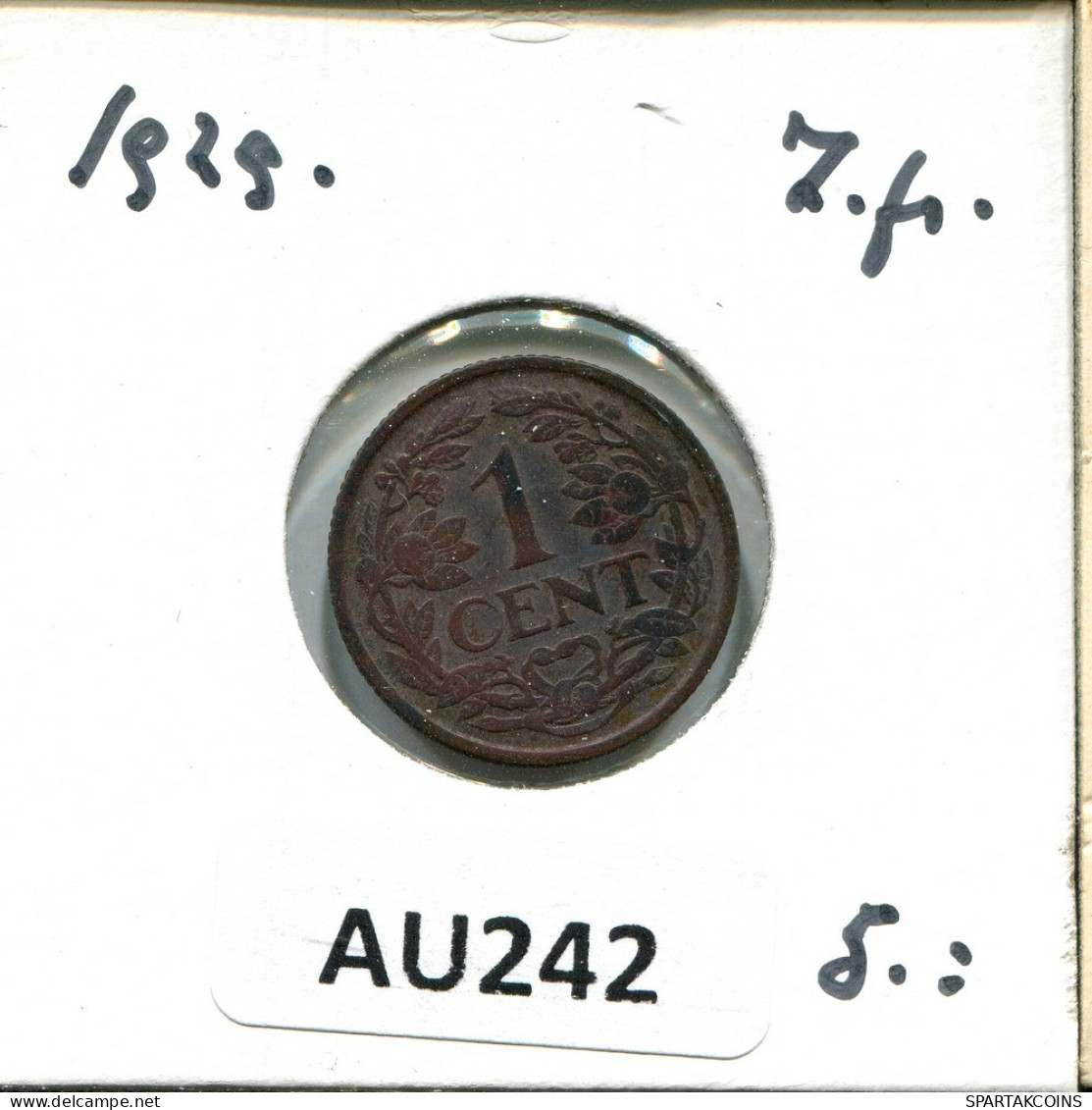 1 CENT 1929 NIEDERLANDE NETHERLANDS Münze #AU242.D.A - 1 Centavos