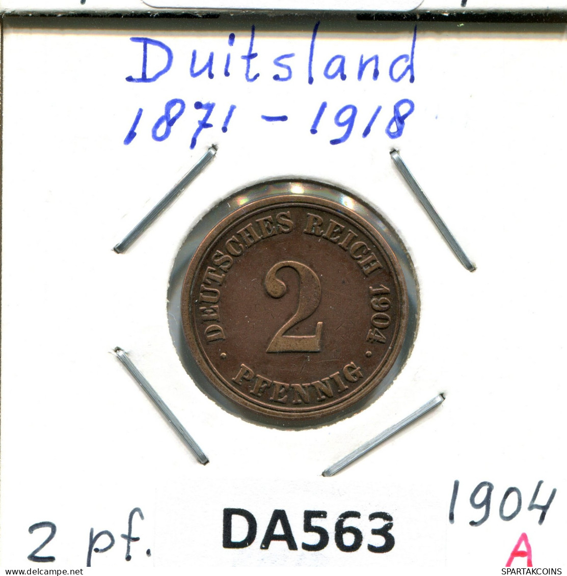 2 PFENNIG 1904 A DEUTSCHLAND Münze GERMANY #DA563.2.D.A - 2 Pfennig