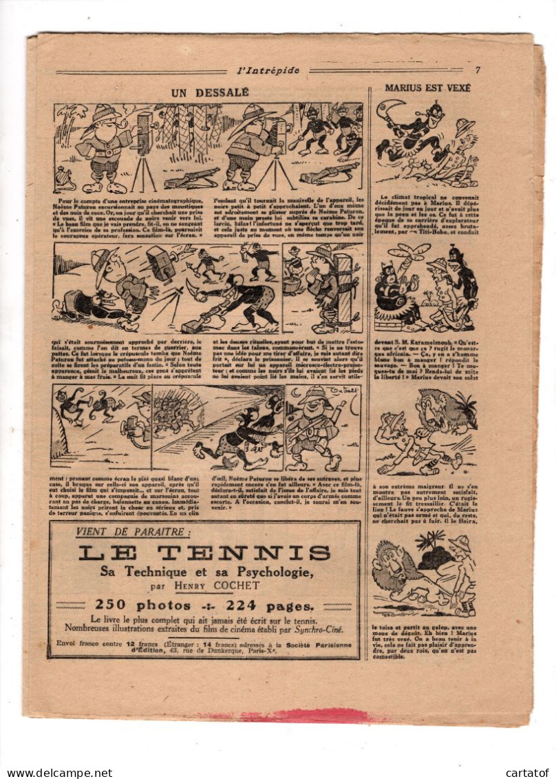 Revue  L'INTREPIDE . N°1194 Juillet 1933 . UNE CHASSE A L'OMBRELLE - Altri & Non Classificati