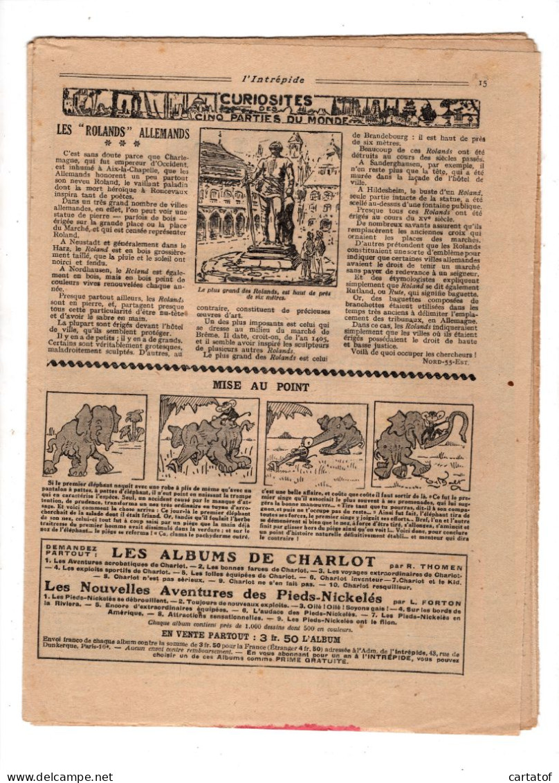 Revue  L'INTREPIDE . N°1194 Juillet 1933 . UNE CHASSE A L'OMBRELLE
