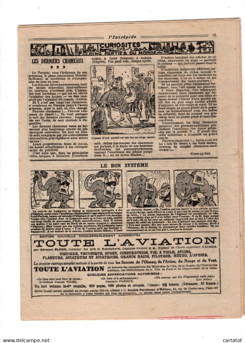 Revue  L'INTREPIDE . N°1188 Mai 1933 . L'EFFROYABLE POURSUITE