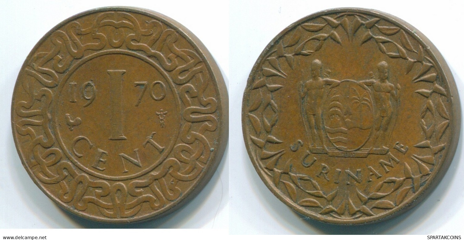 1 CENT 1970 SURINAM NIEDERLANDE Bronze Cock Koloniale Münze #S10965.D.A - Suriname 1975 - ...