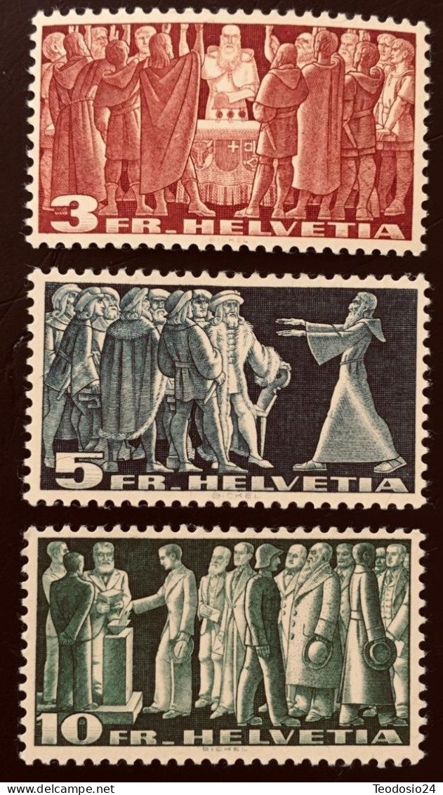 Suiza 1938 Yt 313A/5A * - Unused Stamps