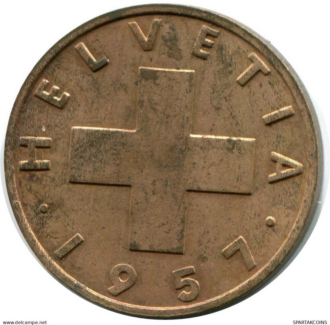 2 RAPPEN 1957 B SUIZA SWITZERLAND Moneda #AY109.3.E.A - Otros & Sin Clasificación