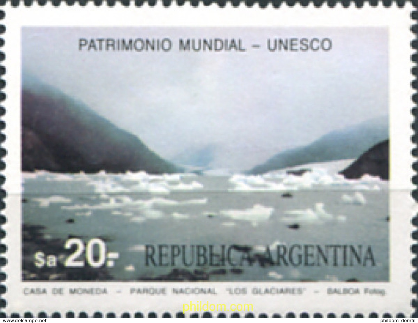 729813 MNH ARGENTINA 1984 ADMISION DEL PARQUE NACIONAL "LOS GLACIARES" A LA UNESCO - Nuovi