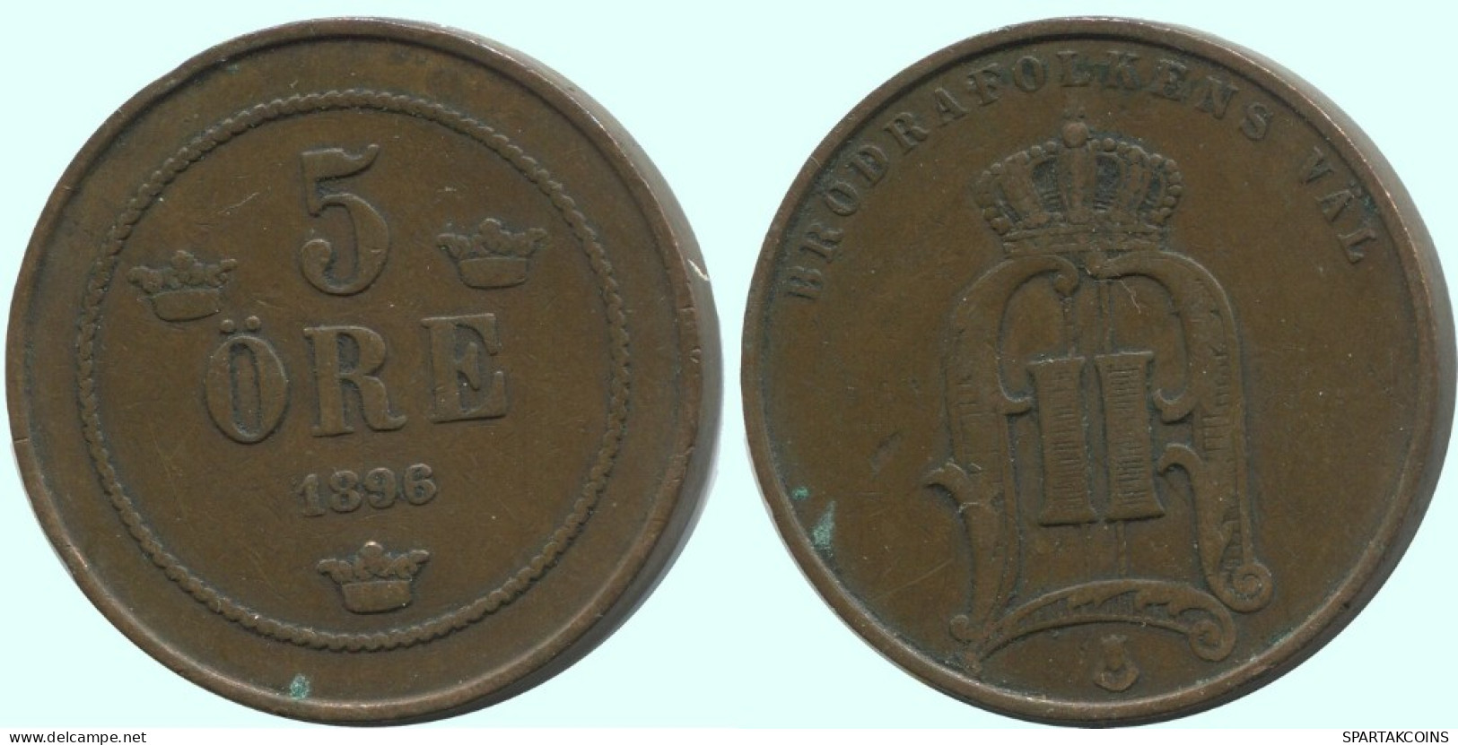 5 ORE 1896 SUECIA SWEDEN Moneda #AC654.2.E.A - Svezia