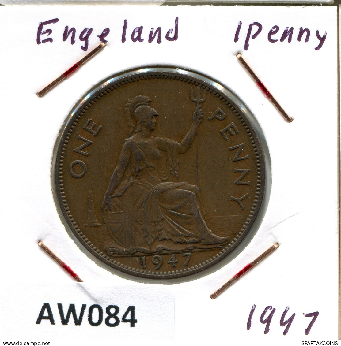 PENNY 1947 UK GROßBRITANNIEN GREAT BRITAIN Münze #AW084.D.A - D. 1 Penny