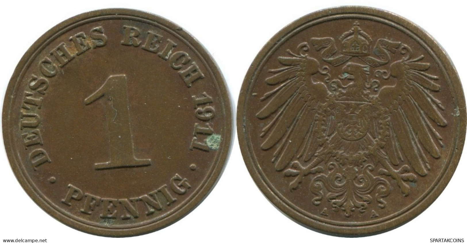 1 PFENNIG 1911 A ALLEMAGNE Pièce GERMANY #AD449.9.F.A - 1 Pfennig