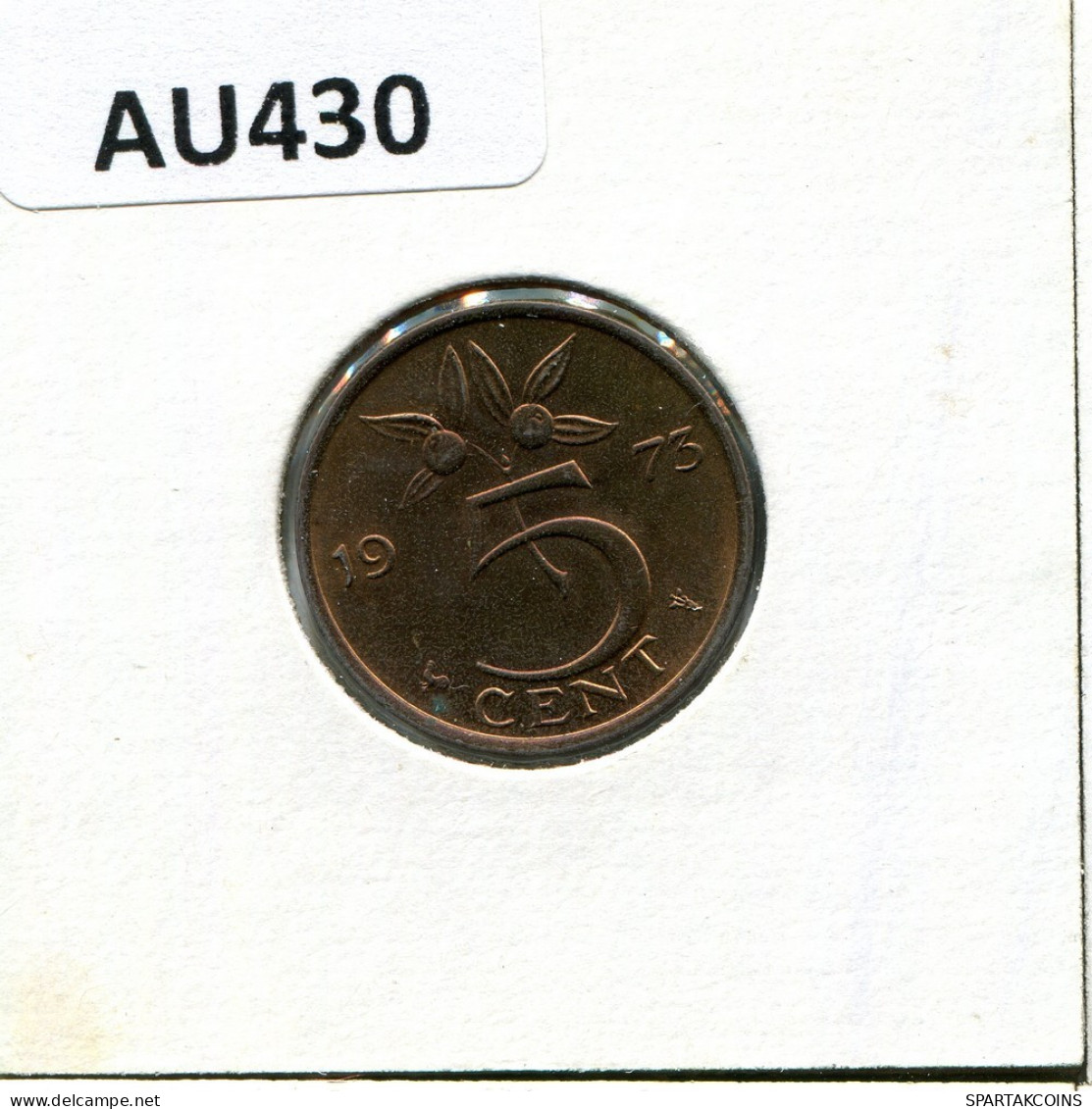 5 CENTS 1973 NEERLANDÉS NETHERLANDS Moneda #AU430.E.A - 1948-1980: Juliana