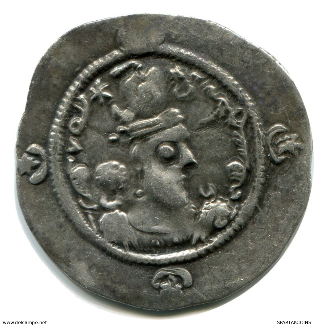 SASSANIAN HORMIZD IV Silver Drachm Mitch-ACW.1073-1099 #AH203.45.F.A - Orientalische Münzen