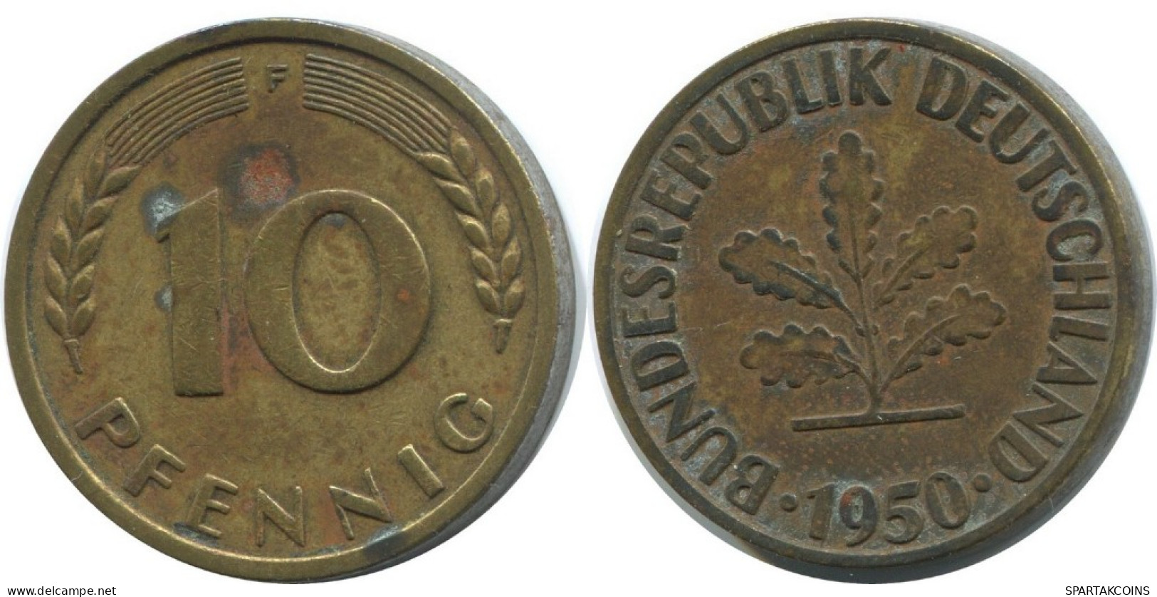 10 PFENNIG 1950 F BRD DEUTSCHLAND Münze GERMANY #AD555.9.D.A - 10 Pfennig