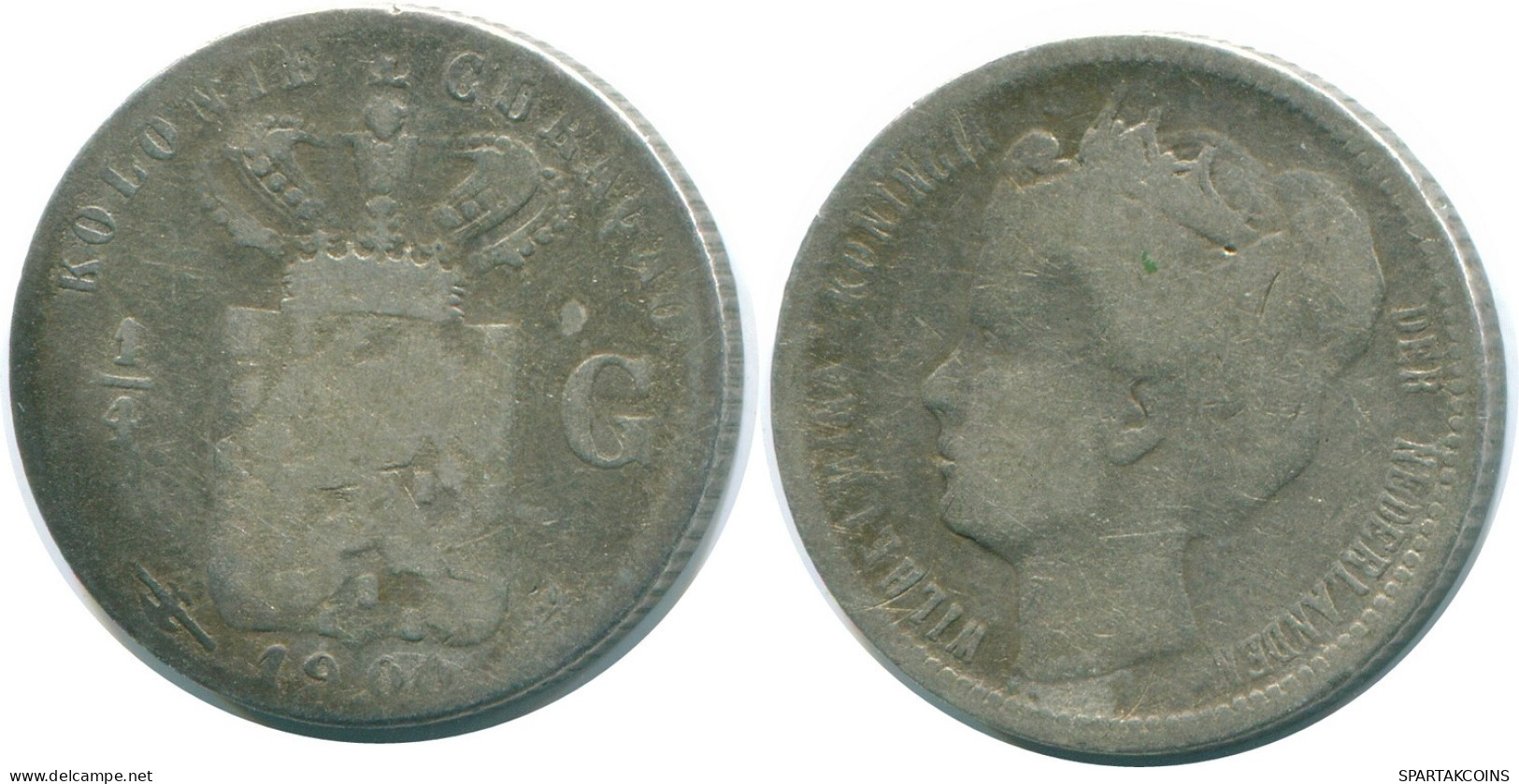 1/4 GULDEN 1900 CURACAO NÉERLANDAIS NETHERLANDS ARGENT Colonial Pièce #NL10480.4.F.A - Curaçao