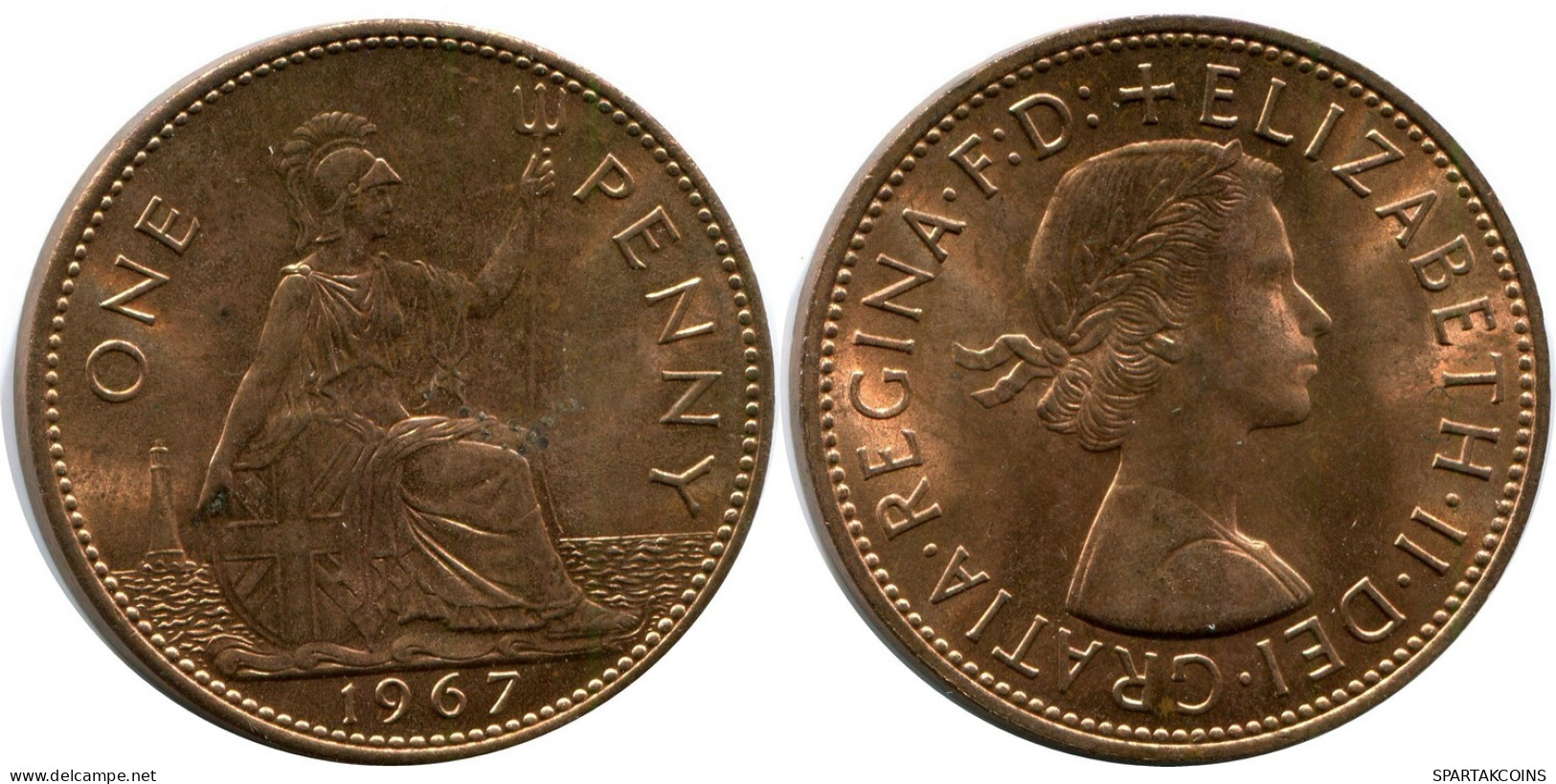 PENNY 1967 UK GREAT BRITAIN Coin #AX904.U.A - D. 1 Penny