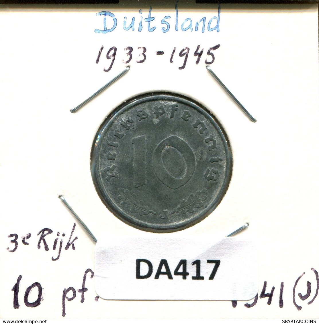 10 REICHSPFENNIG 1941 J GERMANY Coin #DA417.2.U.A - 10 Reichspfennig