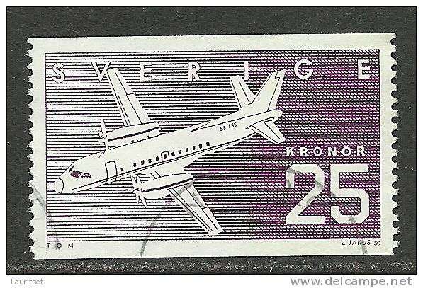 SCHWEDEN Flugpost Air Mail Flugzeug Poste Arienne 25 Kr O - Airplanes