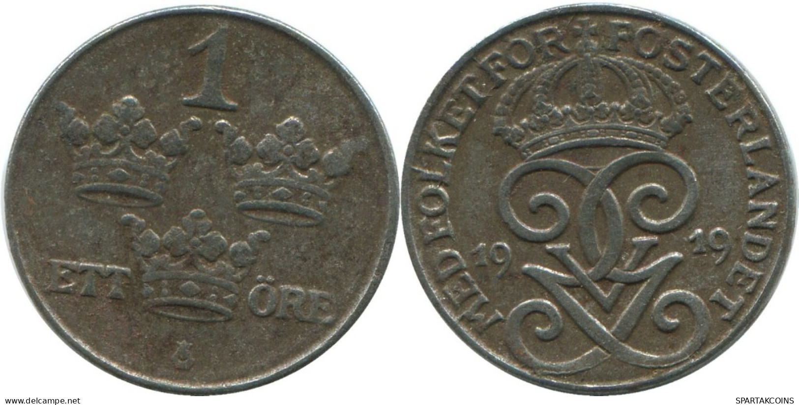 1 ORE 1919 SCHWEDEN SWEDEN Münze #AD144.2.D.A - Schweden