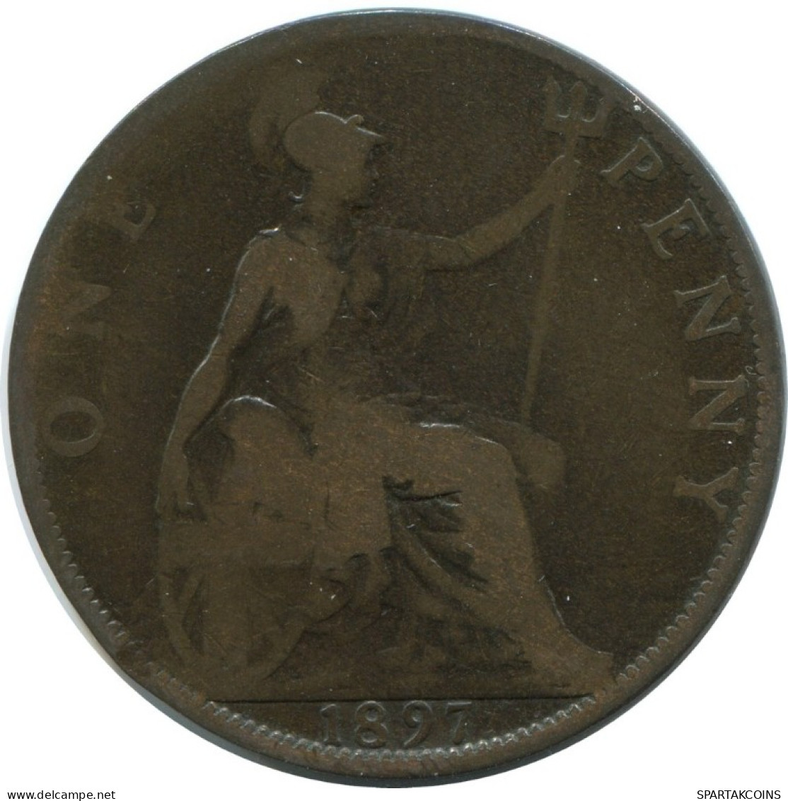 PENNY 1897 UK GRANDE-BRETAGNE GREAT BRITAIN Pièce #AG851.1.F.A - D. 1 Penny