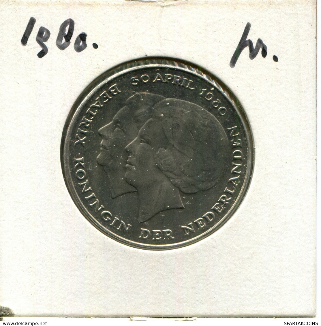 2 1/2 GULDEN 1980 NETHERLANDS Coin #AU584.U.A - 1948-1980 : Juliana