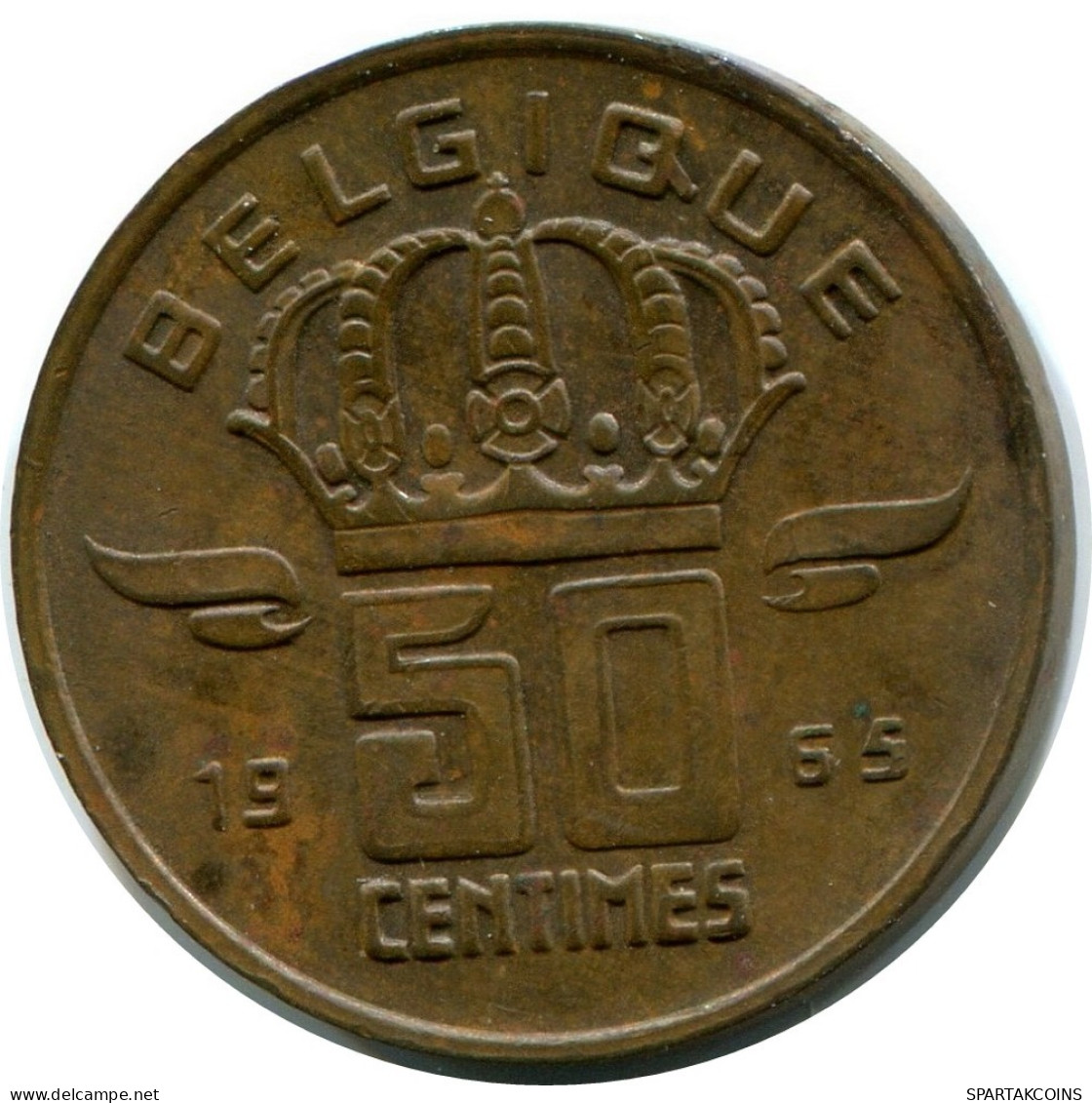 50 CENTIMES 1965 FRENCH Text BELGIUM Coin #AW923.U.A - 50 Cents
