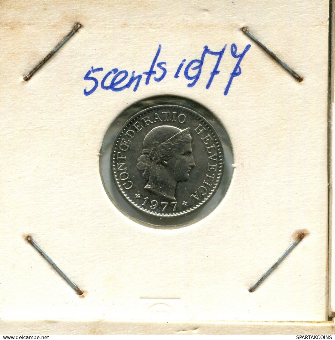 5 RAPPEN 1977 SUISSE SWITZERLAND Pièce #AX939.3.F.A - Andere & Zonder Classificatie