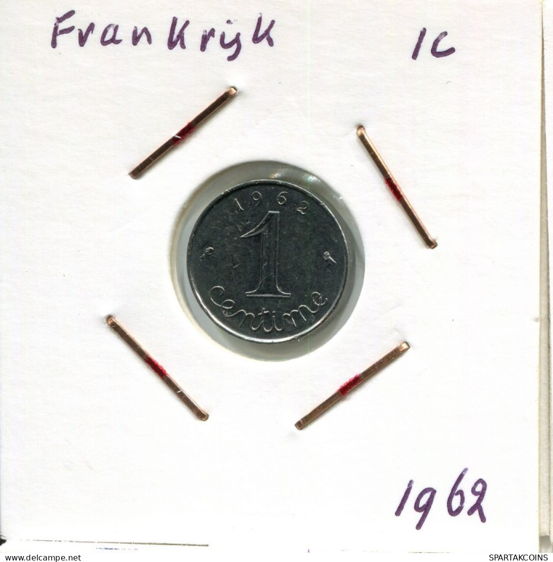 1 CENTIME 1962 FRANKREICH FRANCE Französisch Münze #AM703.D.A - 1 Centime