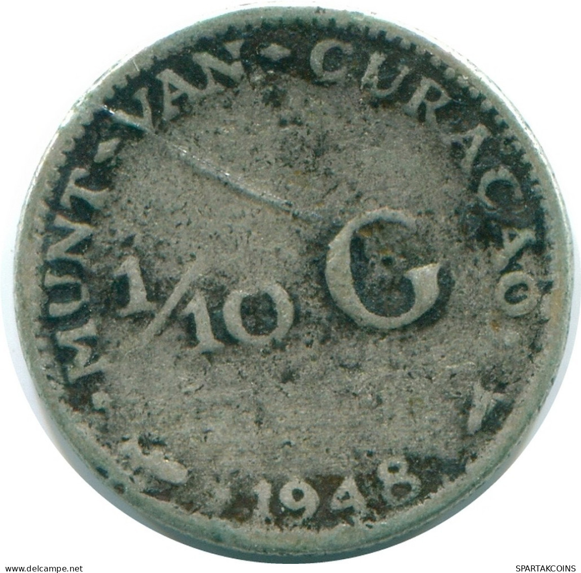 1/10 GULDEN 1948 CURACAO NIEDERLANDE SILBER Koloniale Münze #NL11995.3.D.A - Curaçao