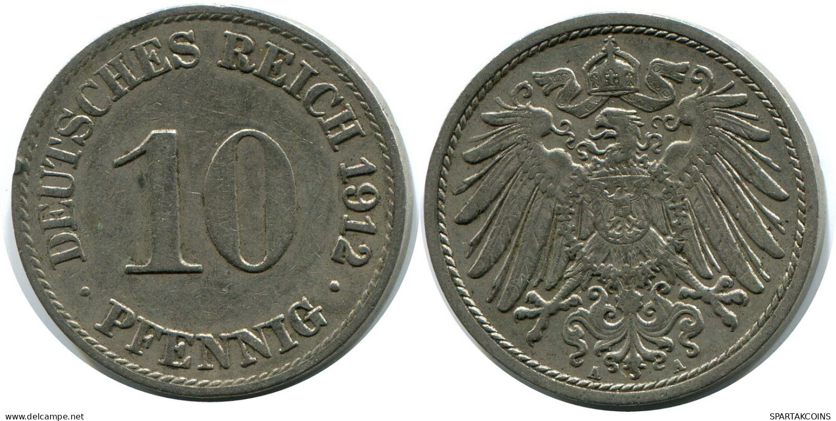 10 PFENNIG 1912 A ALEMANIA Moneda GERMANY #DB321.E.A - 10 Pfennig