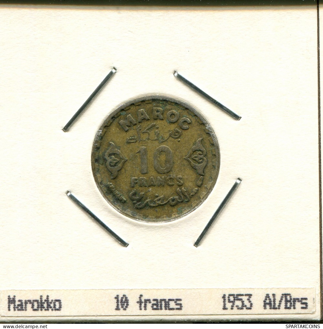 10 FRANCS 1953 MARRUECOS MOROCCO Moneda #AS085.E.A - Marruecos