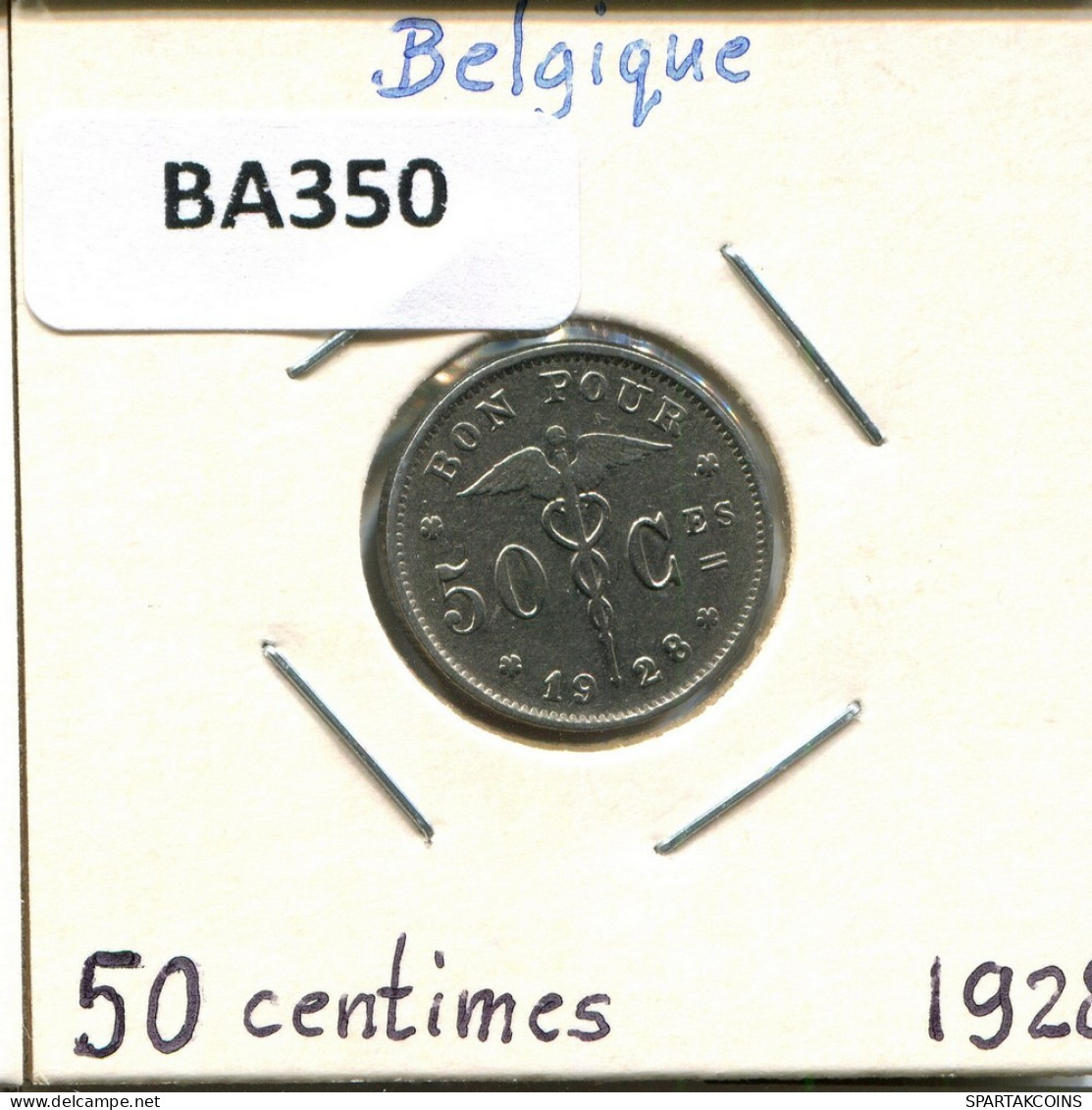 50 CENTIMES 1928 Französisch Text BELGIEN BELGIUM Münze #BA350.D.A - 50 Cents