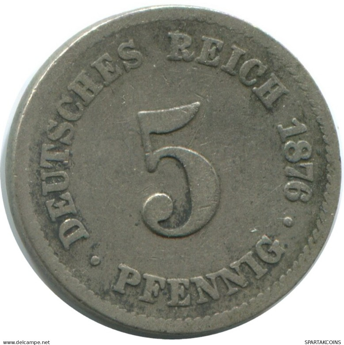 5 PFENNIG 1876 C ALEMANIA Moneda GERMANY #AE623.E.A - 5 Pfennig