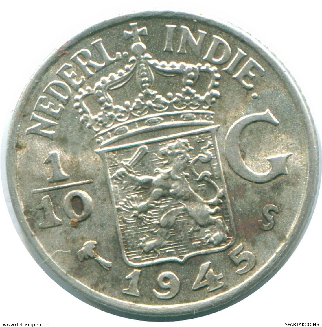 1/10 GULDEN 1945 S INDIAS ORIENTALES DE LOS PAÍSES BAJOS PLATA #NL14092.3.E.A - Niederländisch-Indien