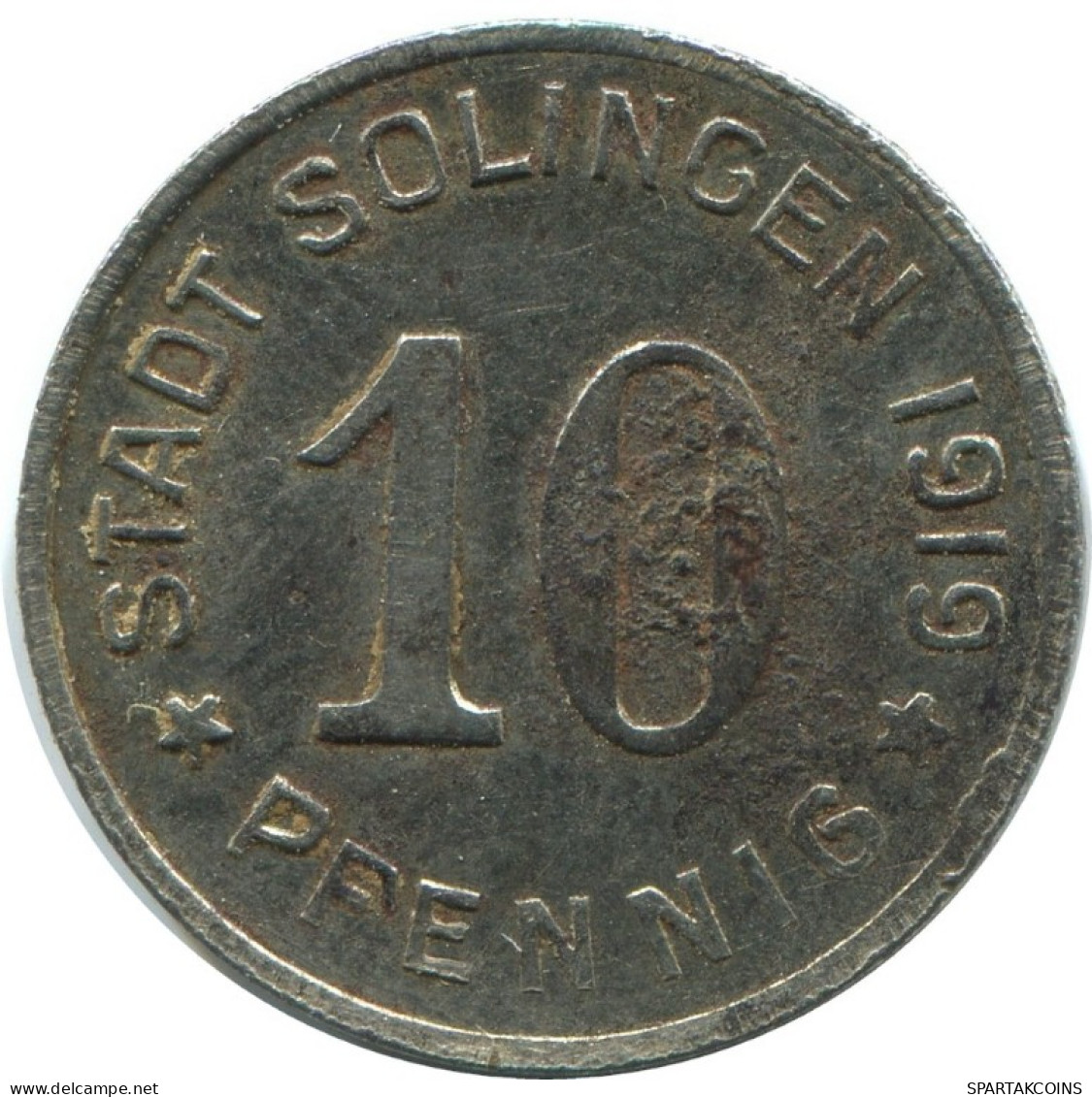 10 PFENNIG 1919 STADT SOLINGEN DEUTSCHLAND Münze GERMANY #AD606.9.D.A - 10 Rentenpfennig & 10 Reichspfennig