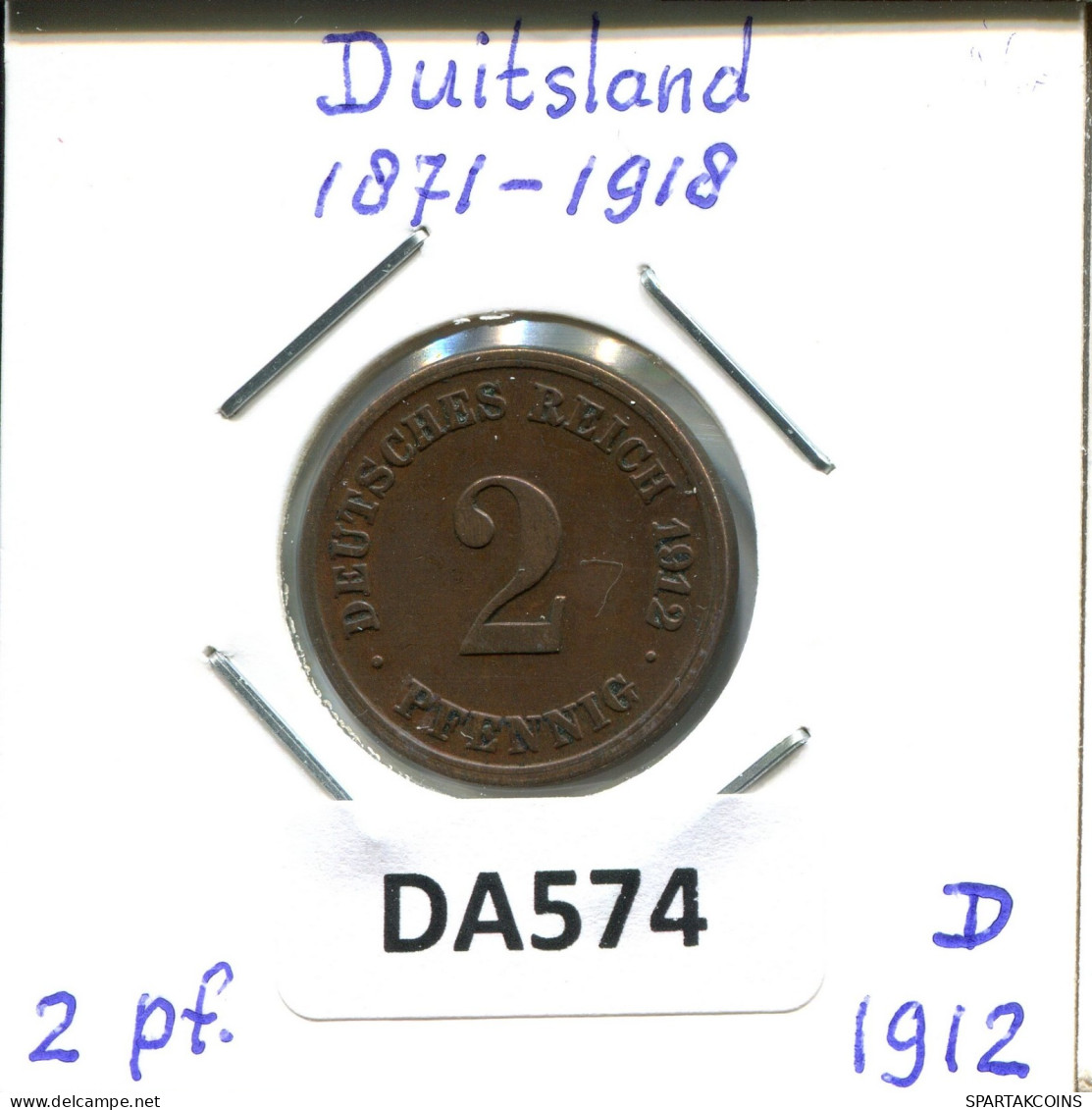 2 PFENNIG 1912 D ALEMANIA Moneda GERMANY #DA574.2.E.A - 2 Pfennig