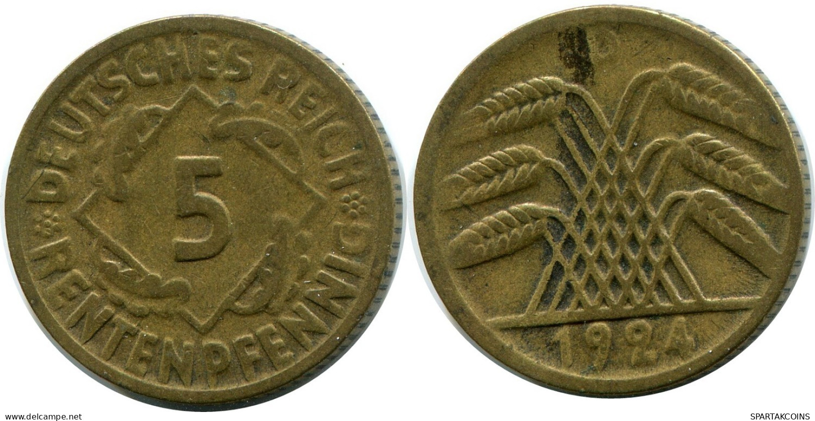 5 RENTENPFENNIG 1924 D ALLEMAGNE Pièce GERMANY #DB869.F.A - 5 Renten- & 5 Reichspfennig