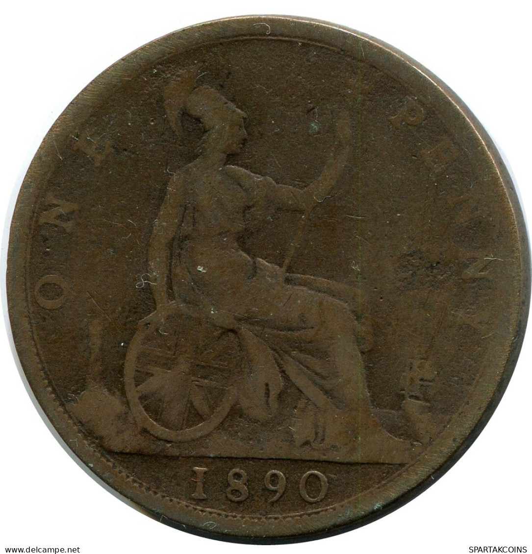 PENNY 1890 UK GROßBRITANNIEN GREAT BRITAIN Münze #AZ743.D.A - D. 1 Penny