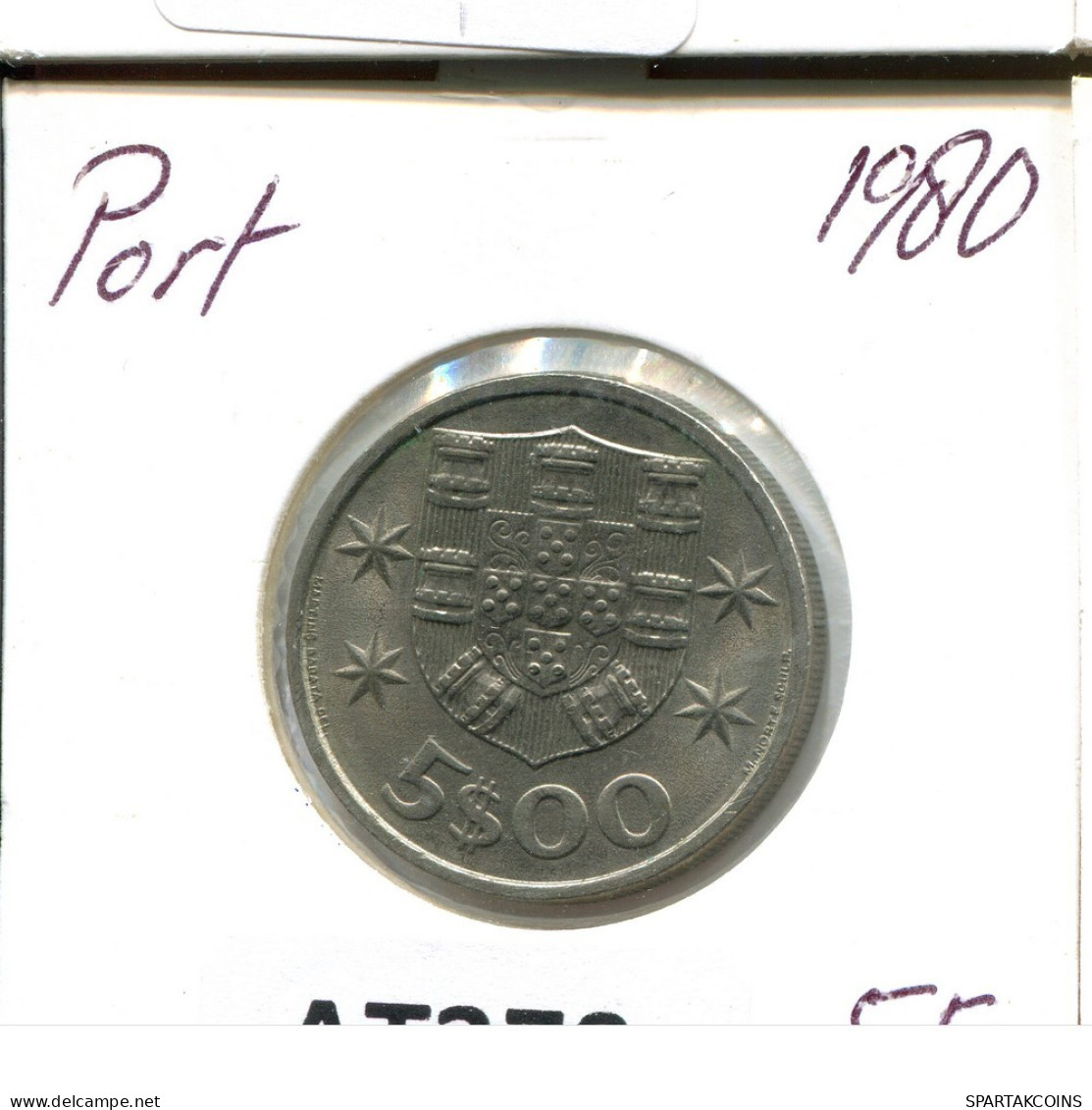 5 ESCUDOS 1980 PORTUGAL Moneda #AT379.E.A - Portugal