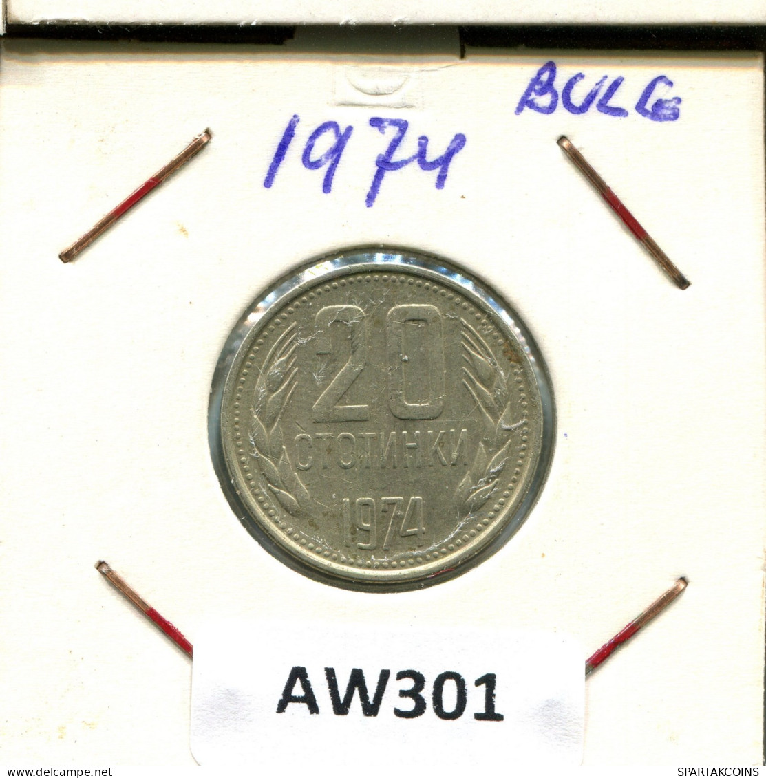 20 STOTINKI 1974 BULGARIA Moneda #AW301.E.A - Bulgarien