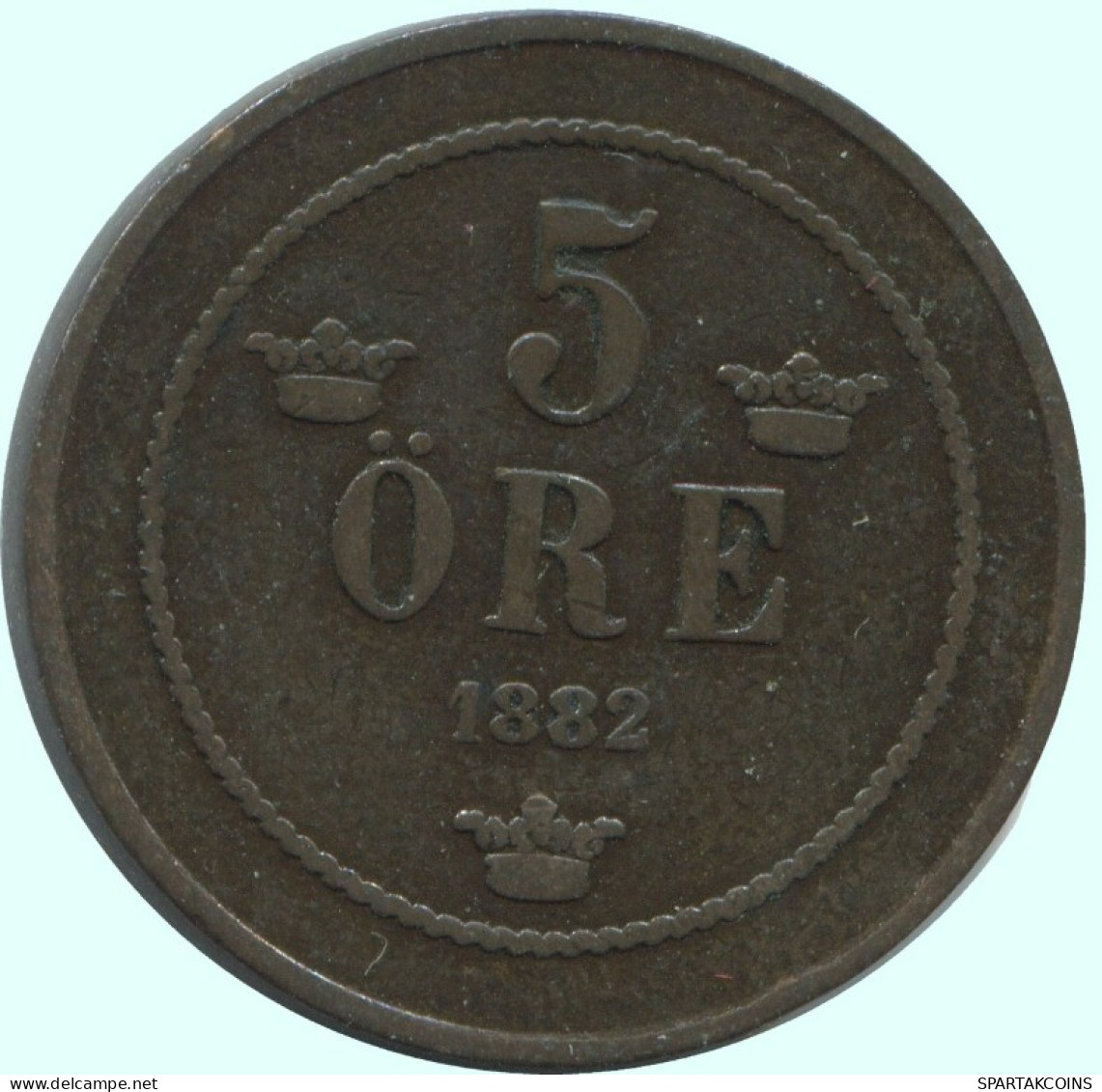 5 ORE 1882 SCHWEDEN SWEDEN Münze #AC601.2.D.A - Suecia