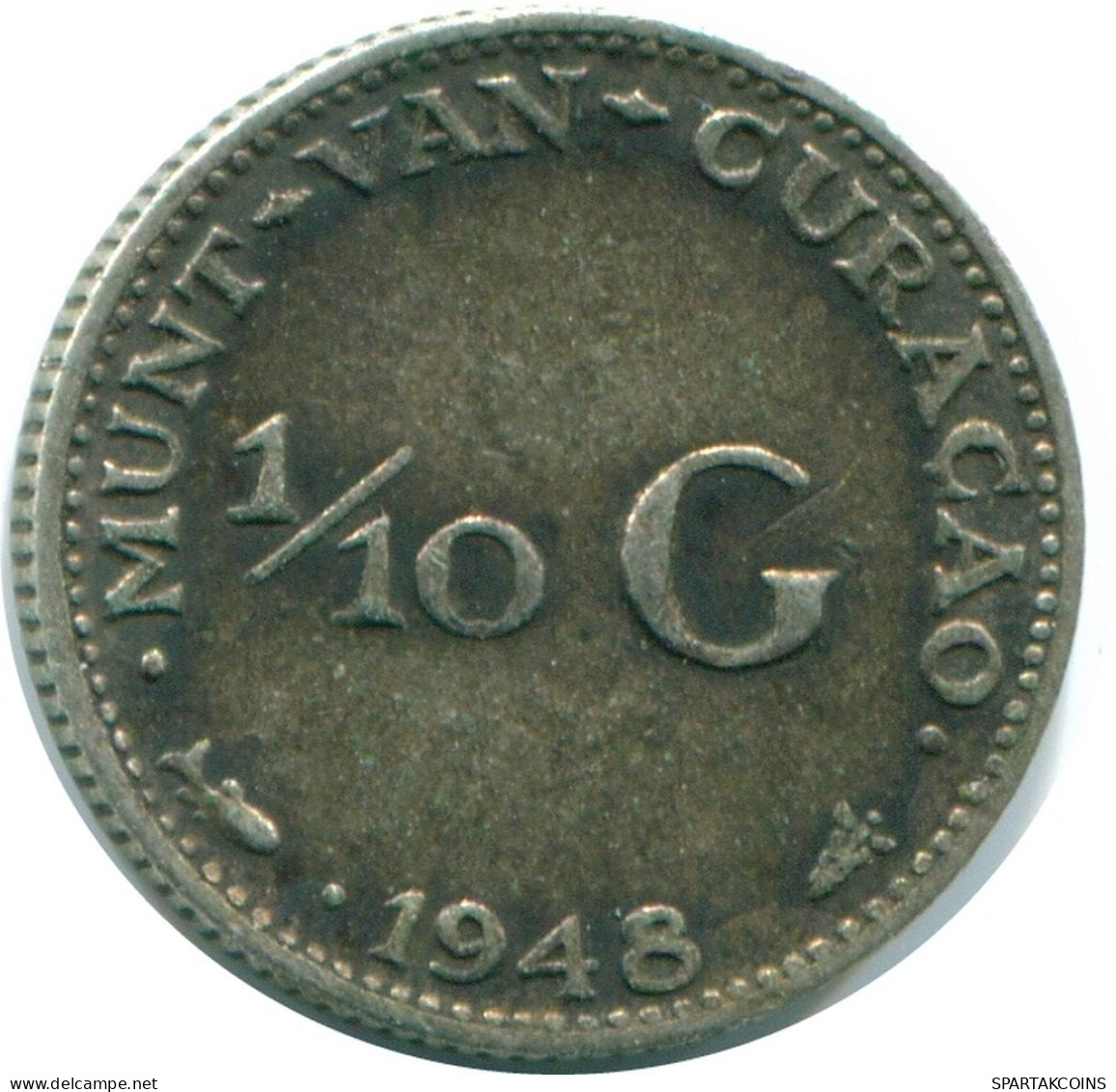 1/10 GULDEN 1948 CURACAO Netherlands SILVER Colonial Coin #NL12030.3.U.A - Curaçao