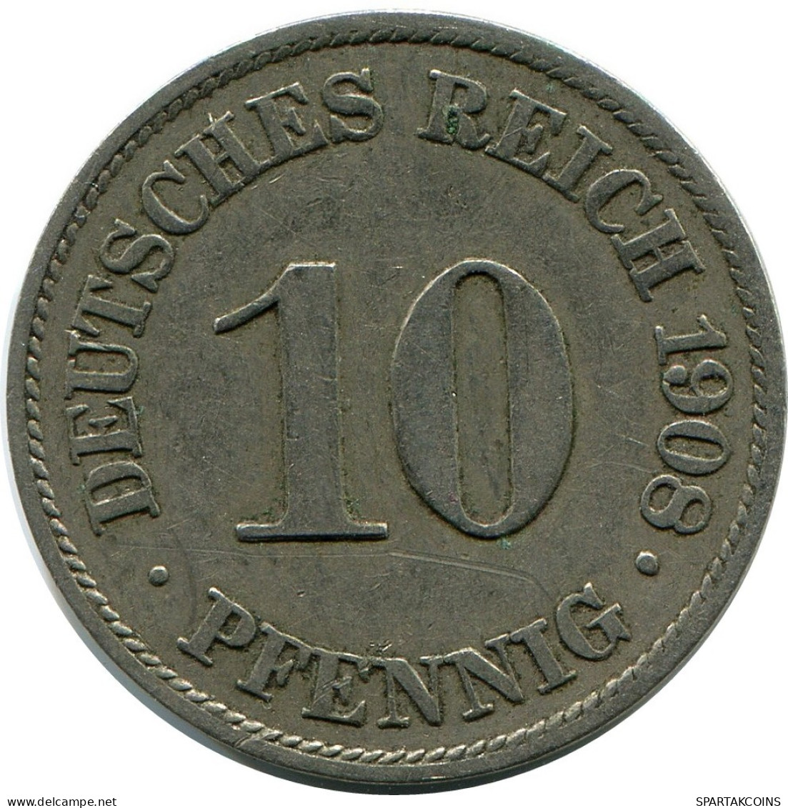 10 PFENNIG 1908 A ALLEMAGNE Pièce GERMANY #DB332.F.A - 10 Pfennig
