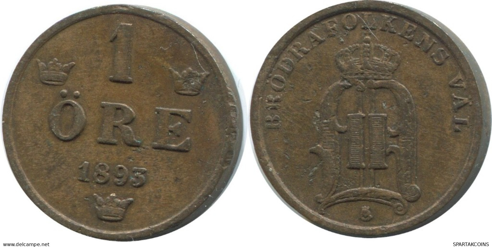 1 ORE 1893 SUECIA SWEDEN Moneda #AD404.2.E.A - Sweden