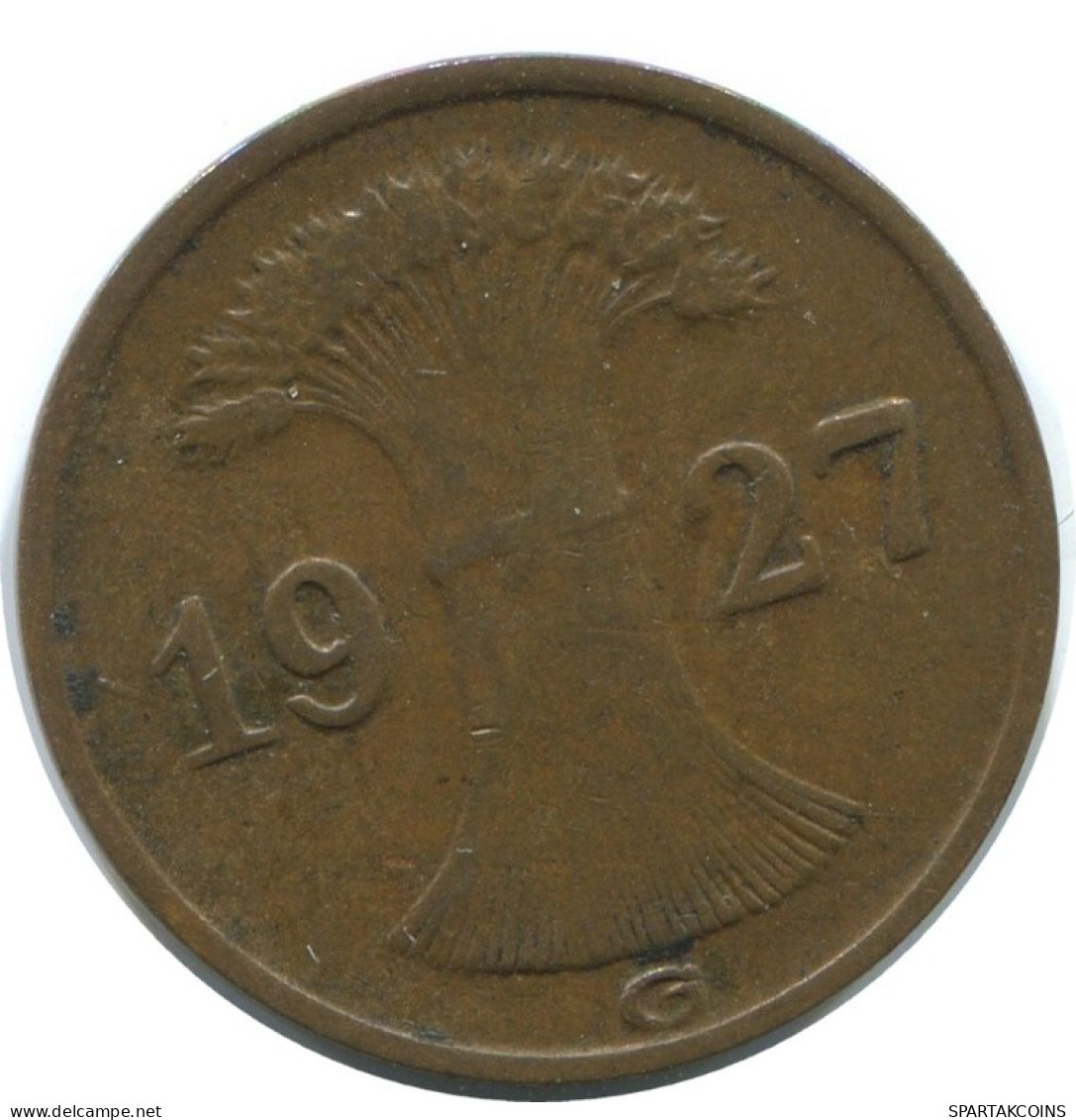 1 REICHSPFENNIG 1927 G DEUTSCHLAND Münze GERMANY #AE236.D.A - 1 Reichspfennig